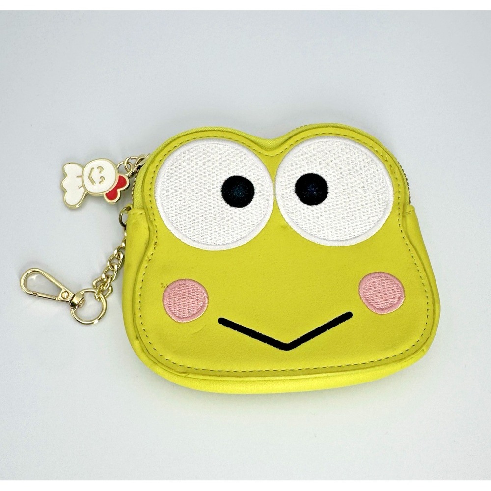 Sanrio Keroppi Her Universe Green Frog Coin Purse Keychain Zipper Pouch Charm